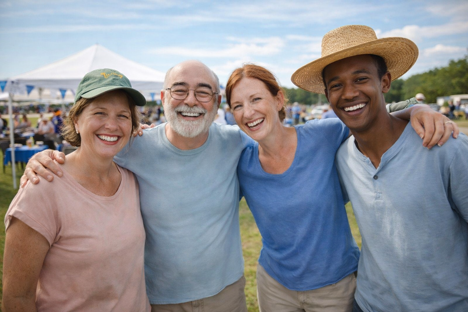 Group of people smiling